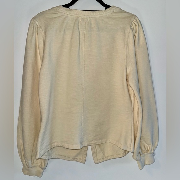 Pilcro Cream Twist-Front Sweatshirt - Picture 7 of 16